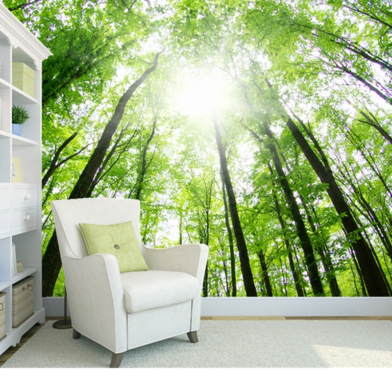 Пользовательские обои с природным ландшафтом солнечный лес фотообои для