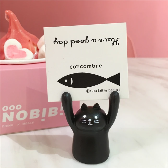 cat Милая свинья панда кошка лягушка форма фото клип держатель для карт сообщение фото держатель Офис школа домашний стол украшения Аксессуары - Цвет: cat