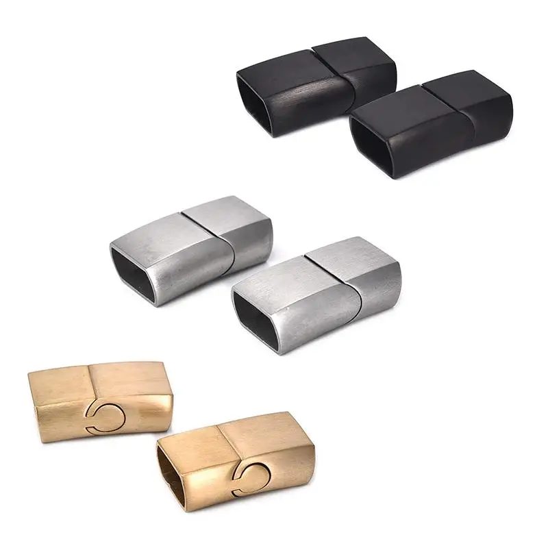 2 набора магнитных застежек из нержавеющей стали для кожаного крючок браслетов DIY