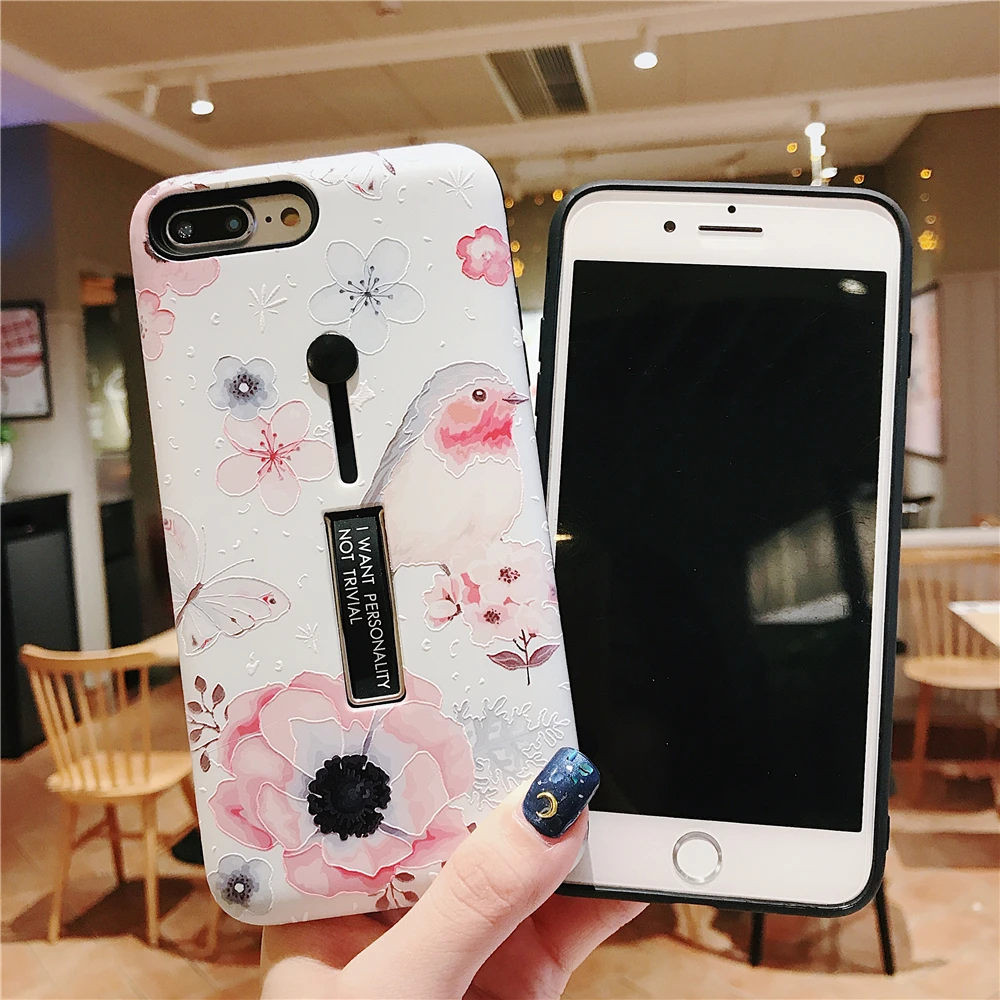 Чехол для телефона в стиле ретро с милым цветком и птицей Iphone XS MAX роскошный