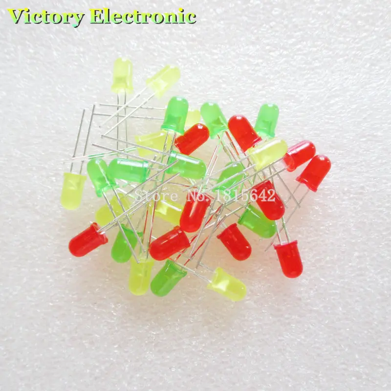 30 шт./лот 5 мм комплект светодиодов набор Круглых Разноцветных светоизлучающих