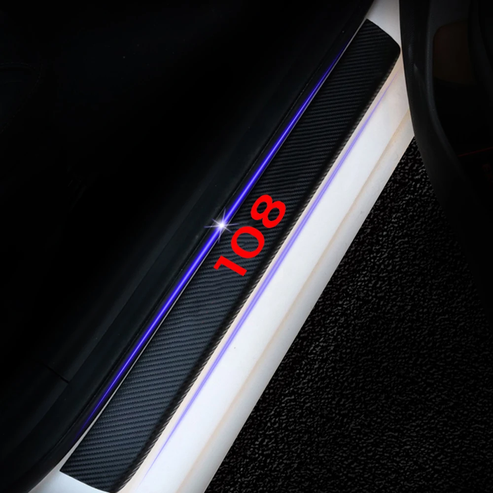 Порога двери для Peugeot 108 Автомобиль дверная Стикеры s углеродного волокна