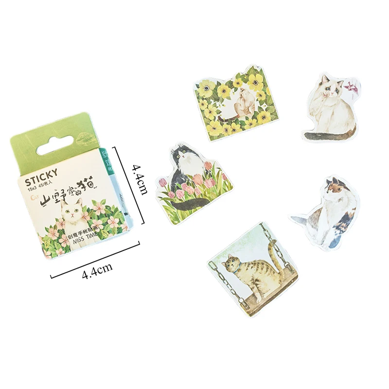 45 шт. милые перьевые канцелярские наклейки бумажные клеящиеся Kawaii Наклейки с