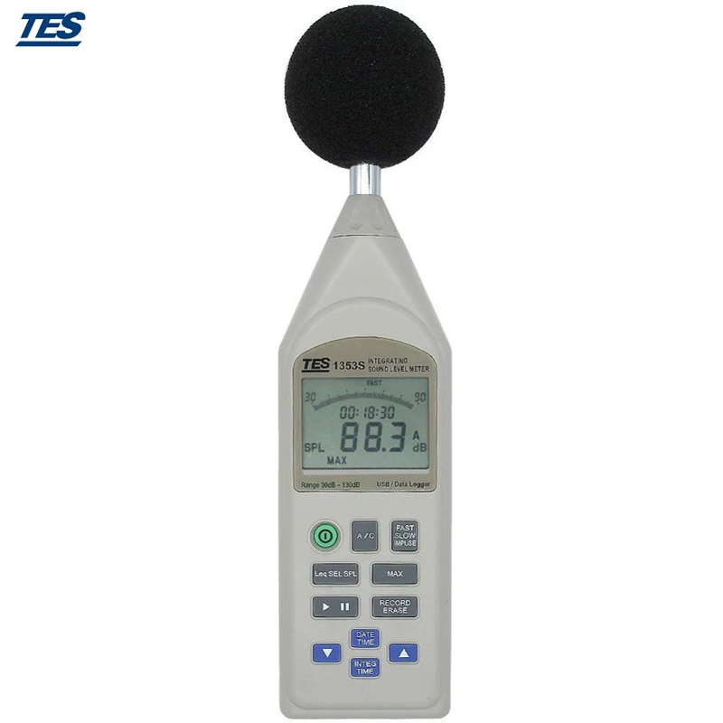 TES 1353S цифровой интегрирующий измеритель уровня звука USB от 30 до 130 дБ
