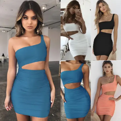 Для женщин пикантные однотонные без рукавов Мода бинты Bodycon Вечеринка мини