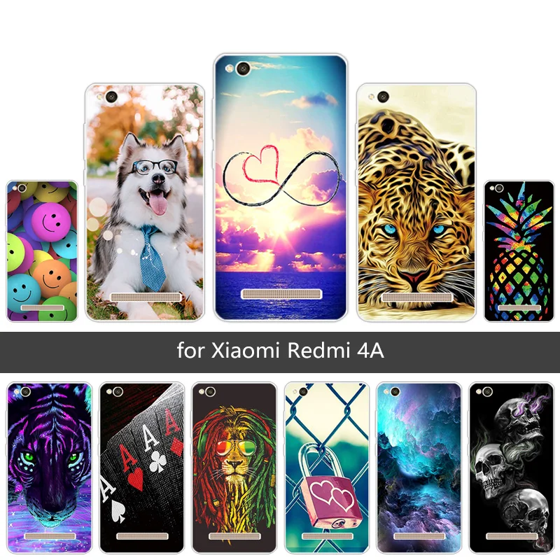 Чехлы для Redmi 4A Мягкая силиконовая задняя крышка модная окрашенная Xiaomi redmi4 A 5