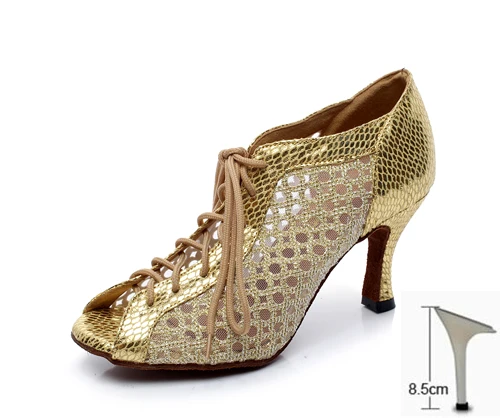 Golden Heel 85mm Женские бальные Туфли для латинских танцев на высоком каблуке 6/7. 5/8/8,5 см женские Сальса Танго современный Обувь для танцев социальная обувь для вечеринок 1600 - Цвет: Golden Heel 85mm