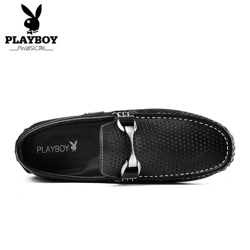 PLAYBOY/Большие размеры 38-44; модная повседневная мужская обувь из натуральной кожи; обувь из спилка со складками без застежки; мужская повседневная обувь; DA71076-2