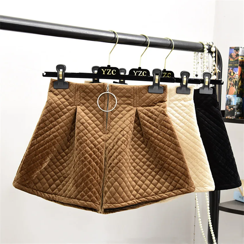 Женские бархатные шорты Gowyimmes однотонные золотистые с высокой талией большие