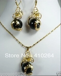 Бесплатная доставка красивый набор сережек с подвеской в виде дракона черного