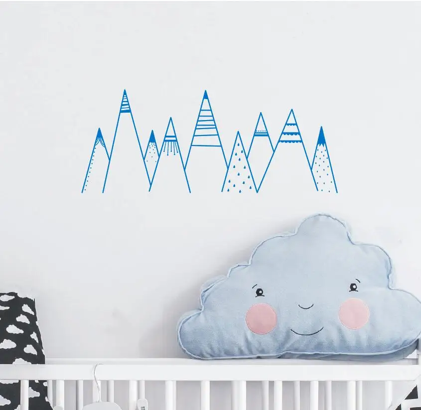 Nordic Style Montain Wall Decal Tribal Patterned Mountains Home Decor Stickers For Kids Bedroom Art Vinyl A0000 | Дом и сад
