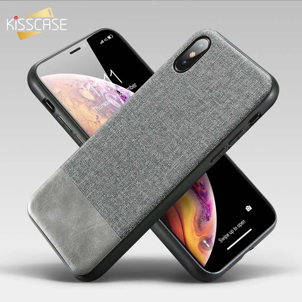 KISSCASE Cloth Texture Case For Samsung Galaxy A20 A70 A50 A30 A40 Coque Leather Fitted J4 J6 2018 |