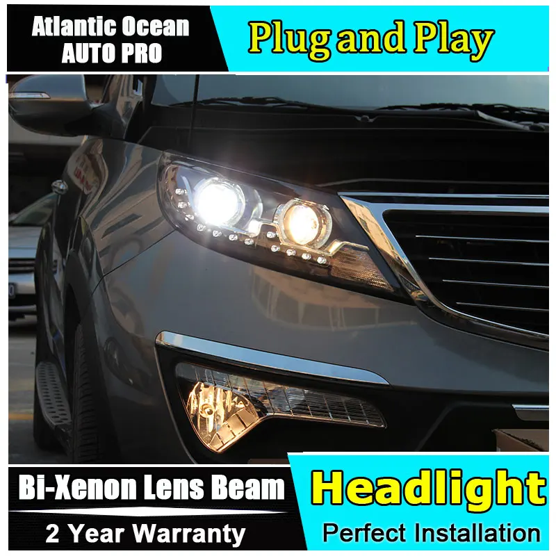 Автомобильный Стайлинг для Kia Sportage R фары 2011-2015 Спортивная фара 2011-2013 ангельские