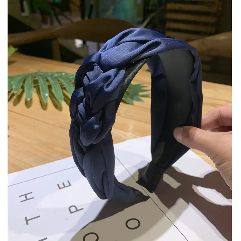 Dark Blue Новинка, модный парик, одноцветная повязка на голову для женщин, простая ободок для волос с зубчиками, нескользящая повязка на голову, аксессуары для волос - Цвет: Dark Blue