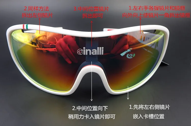 Нага отец CINALLI C-068 очки солнцезащитные очки Велоспорт Гонки Открытый Спорт Googles защитный TR90 Frame из поликарбоната, поляризованные