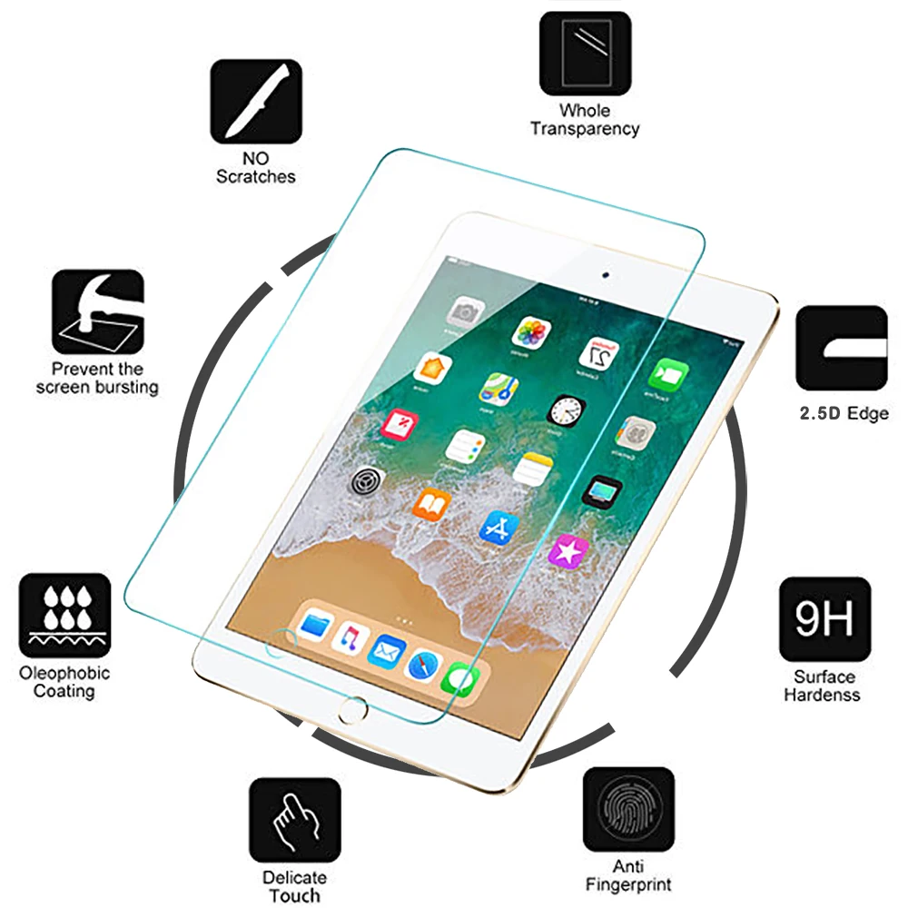 Защитный Стекло для Apple iPad 9,7 10,5 5th 6th Pro Экран протектор Закаленное воздуха 1 2 3 4 5 6 поколения TH