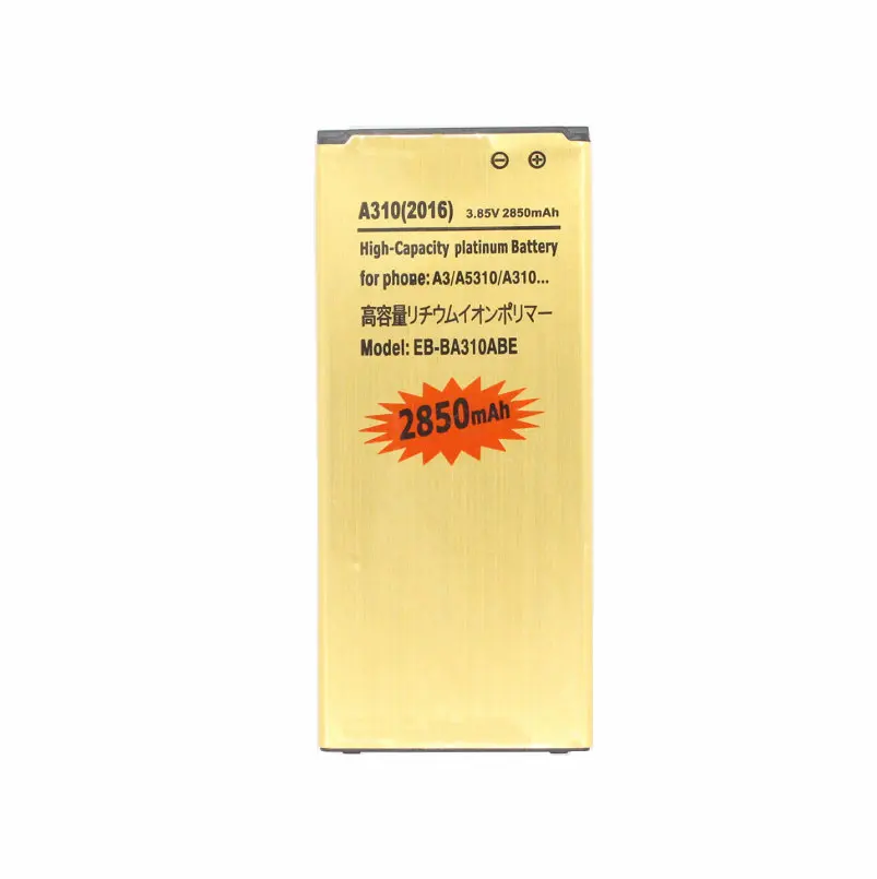 1 сменный золотой аккумулятор 2850 мАч для Samsung Galaxy A3 2016 Edition A310 A3100 A310F A310Y