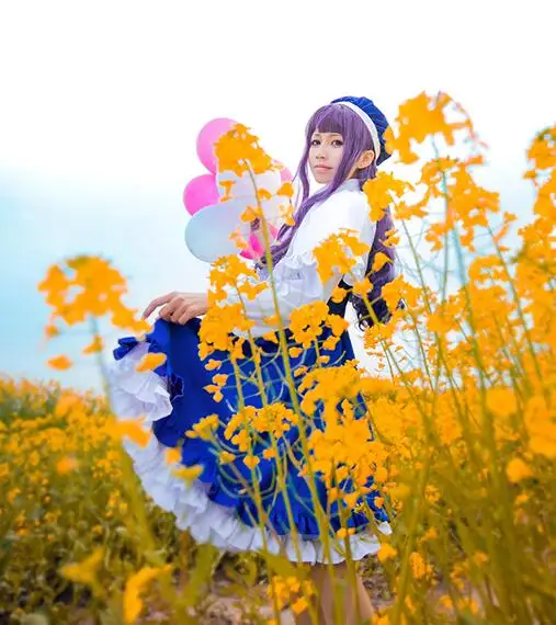 Косплей японского аниме карты Captor Sakura daiduji tomoyo Голубое Платье Нежный тихий Cos