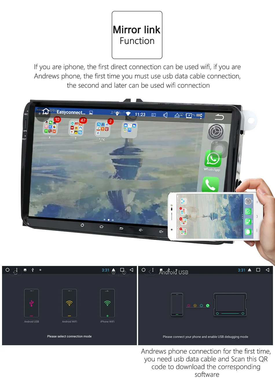 Eunavi 2 din ips TDA7851 Android 9,0 Автомагнитола Стерео gps для VW Passat B6 CC Polo GOLF 5 6 Touran Tiguan Magotan Seat NO DVD