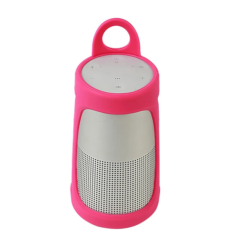 rose red Мягкий силиконовый чехол для Bose Soundlink Revolve Bluetooth динамик портативный защитный Противоскользящий чехол для динамика - Цвет: rose red