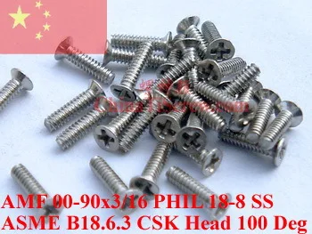 

Винты из нержавеющей стали 00-90x3/16 CSK головка 18-8 SS ROHS 100 шт