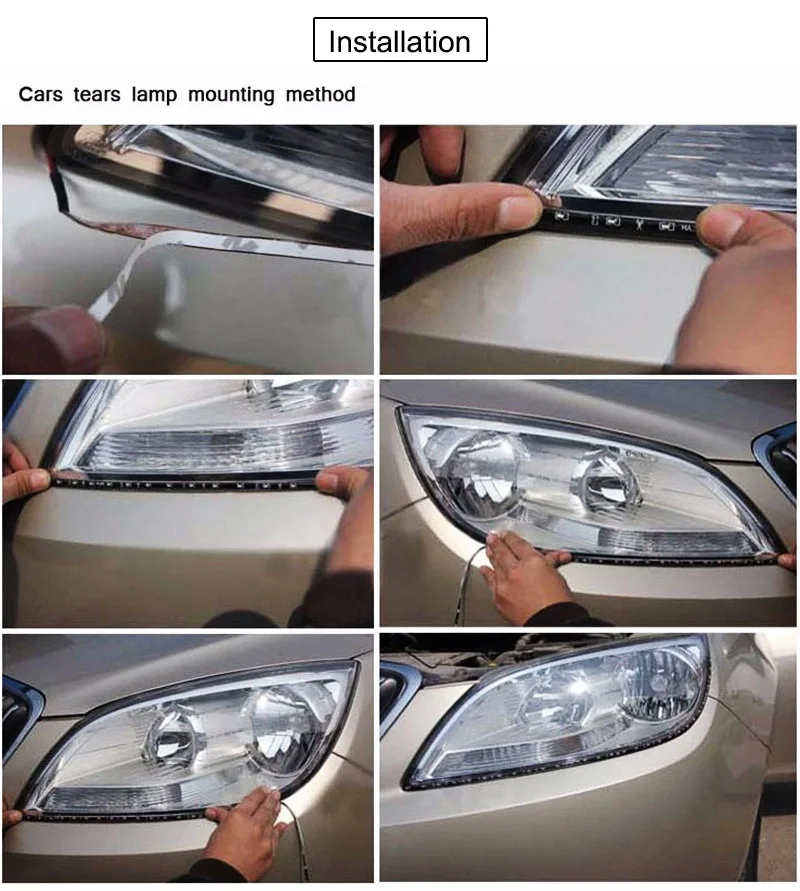 Водонепроницаемый Авто декоративная Гибкая Светодиодные ленты 12V 30 см 15SMD высокое Мощность Автомобильный светодиодный дневной светильник автомобиля Светодиодные ленты дневные ходовые огни