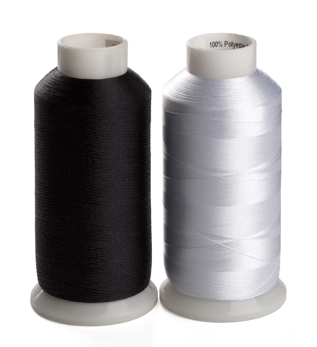 white and black 60WT бобина заливка нить с 10000 м вышивка нижняя нить белый цвет черный цвет бобина нить для швейной/вышивальной машины - Цвет: white and black