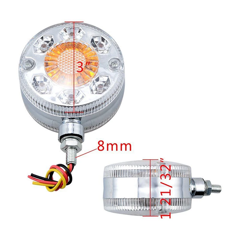 24 LED Pedestal Fender Brake Turn Signal Lamps Roof Lights PC lens White+Amber+Red DC 24V Super Bright Accessories
