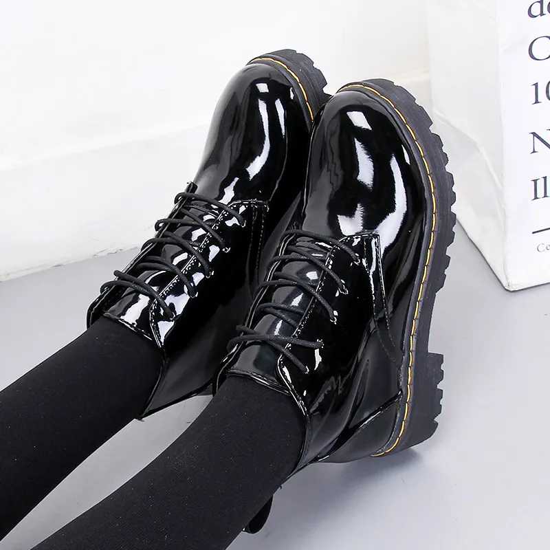 

2019 spring Autumn Japanese Lolita shoes women Student uniform shoes Leisure Lolita moom boots Round head High-top single shoe