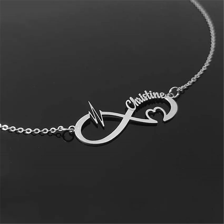 Индивидуальное ожерелье с кулоном в виде имени бесконечности женская бижутерия