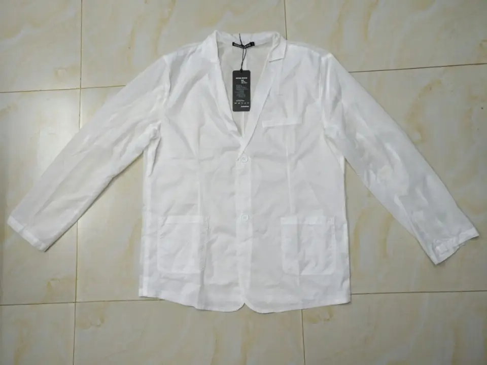 

2018 Mens summer blazer White coat thin casual male clothing suit jacket drop ship big size M-6XL Sun protection clothi