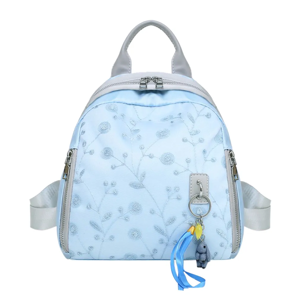 Fashion Women’s Solid Color Fringed Printed Zipper Backpack Fringed printed zipper solid backpack bag June17