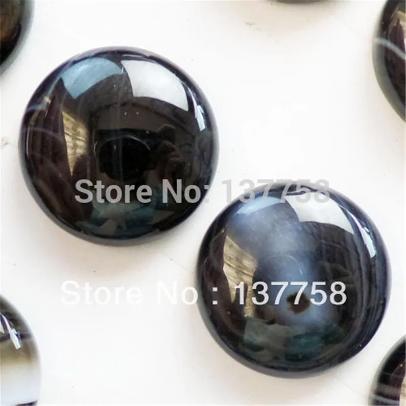 30 шт. красивый черный оникс Камень Круглый Кабошон 16x5 мм R0048688 | Украшения и