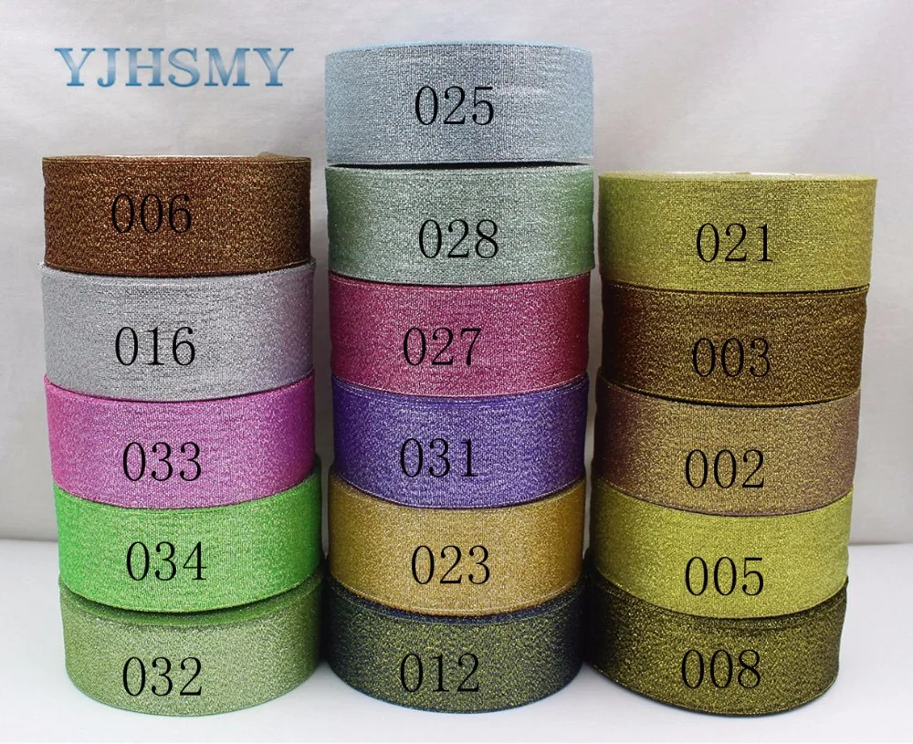 YJHSMY K-171018-38MM 34 Цвет по выбору 1 рулон (25 ярдов) 38 мм зеленый лук лента вечерние