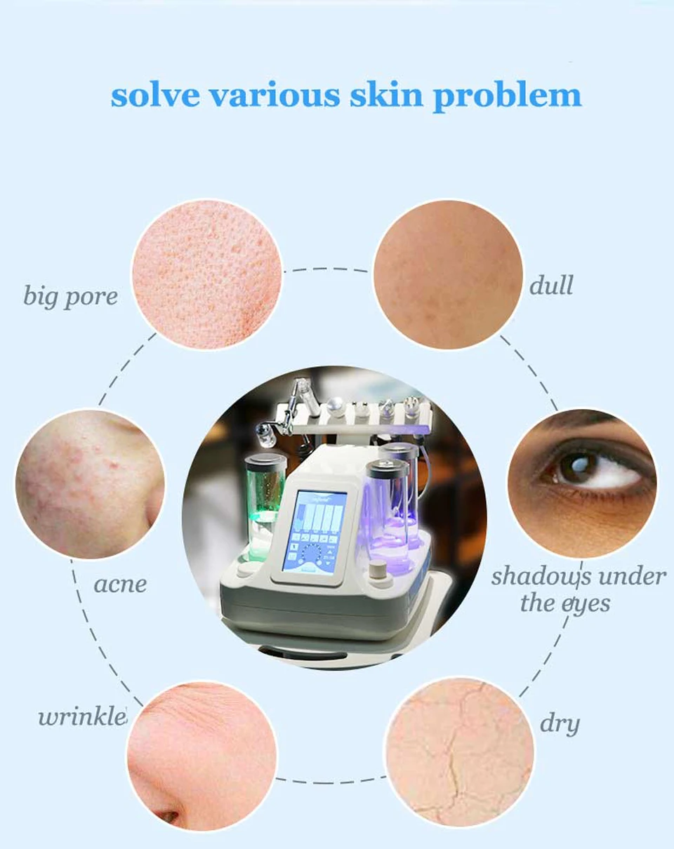 6 в 1 Гидра дермабразия Aqua Peel чистая уход за кожей BIO Light RF вакуумная Очистка лица Гидро Вода кислородная струйная очистка машина косметология аппараты
