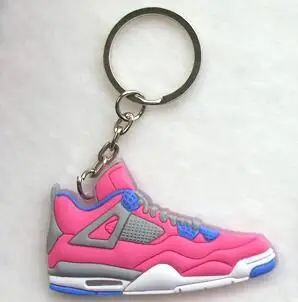 Photo Color17 Мини Силиконовый Jordan 4 брелок сумка Шарм для женщин дети брелок подарки тапки держатель для ключей кулон аксессуары брелок на ключи в виде обуви - Цвет: Photo Color17
