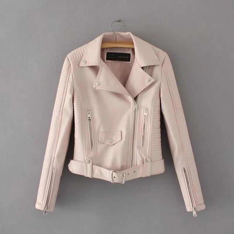 Весенняя женская куртка-бомбер из искусственной кожи 2018 модная уличная