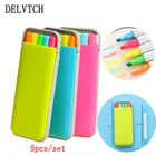 DELVTCH 5 цветов sнабор, милый мультфильм, хайлайтер, Цветной маркер, ручка-карандаш водяного цвета, офисный, школьный подарок для детей
