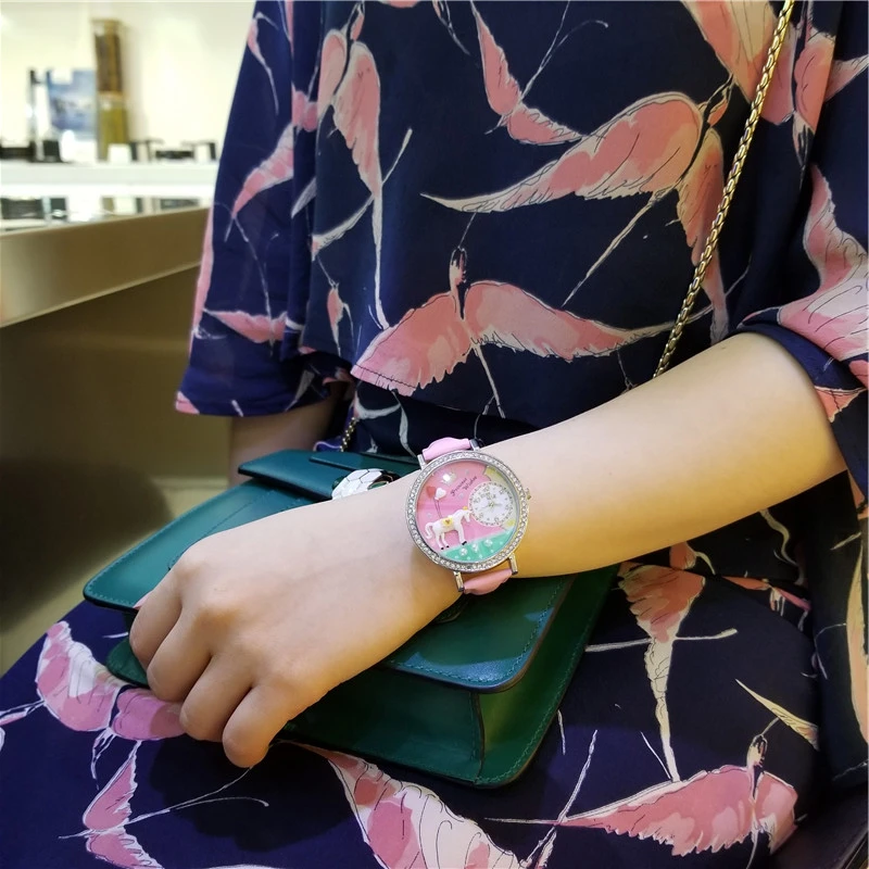 Женские кварцевые часы с ремешком в виде единорога Miss Keke|wristwatch women|wristwatch quartz
