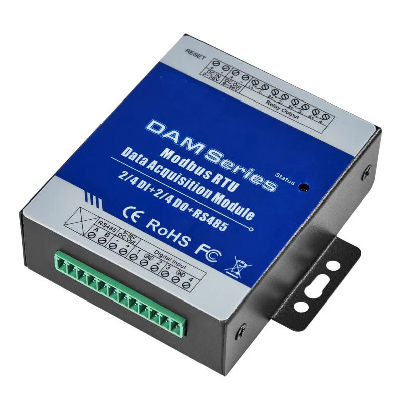 Модуль Modbus RTU IO DAM112 4 цифровых входа управление цифровыми релейными выходами