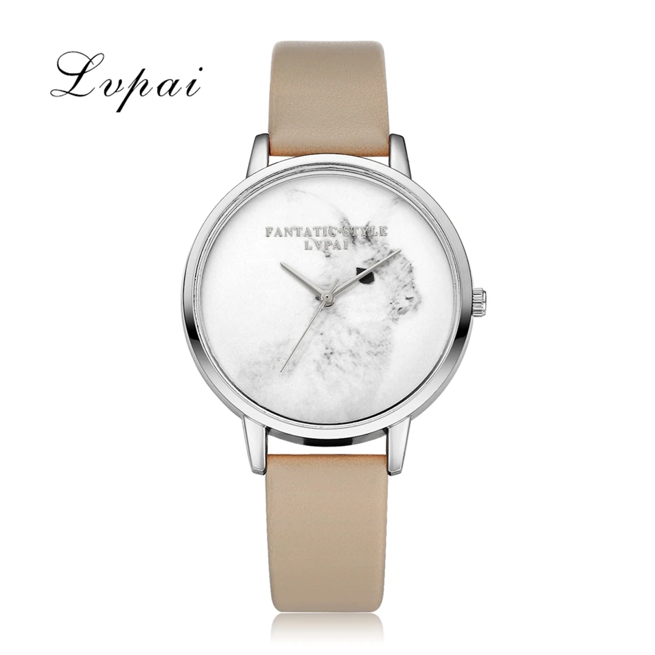 Классические Серебряные Часы Женские Кожаный Кролик Стиль Lvpai Люксовый Бренд