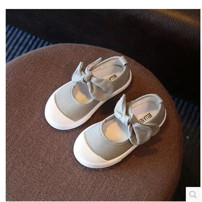 Новинка весна-осень 2020 парусиновая детская Милая обувь с бантом для принцесс