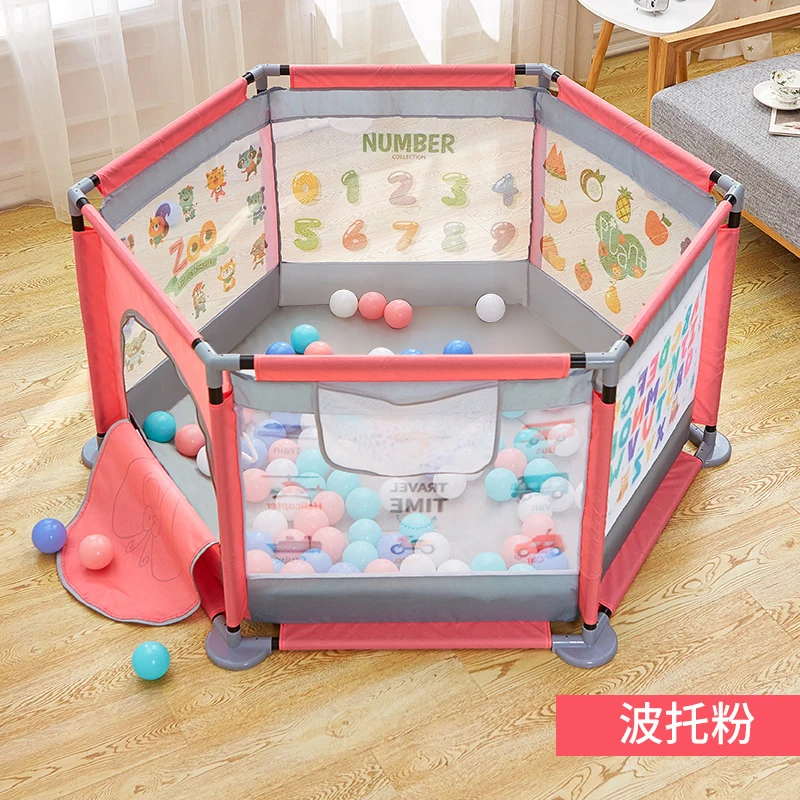 pink Детский игровой забор для помещений, коврик для ползания, забор для дома, парк развлечений, Детская безопасность, забор для ползания - Цвет: pink