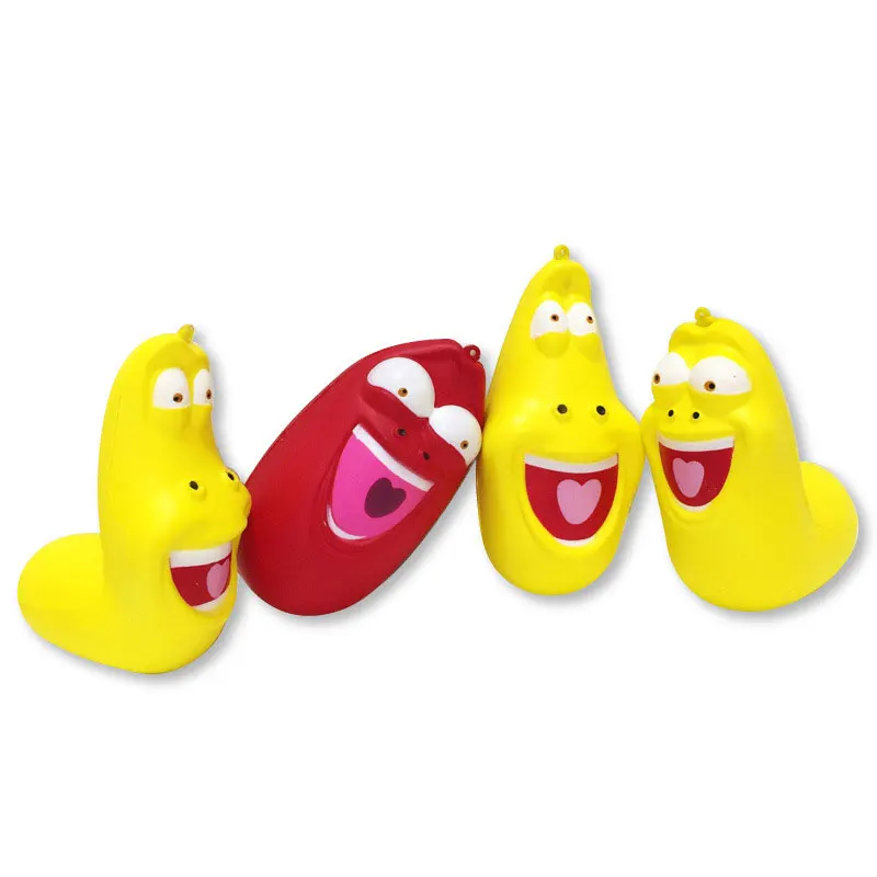 Larva Новинка, 4 шт./набор, забавные личинки, мягкие Мультяшные игрушки из ПУ, мягкие мини медленно растущие игрушечные фигурки, 10 см, облегчение стресса, забавное украшение в подарок - Цвет: Larva