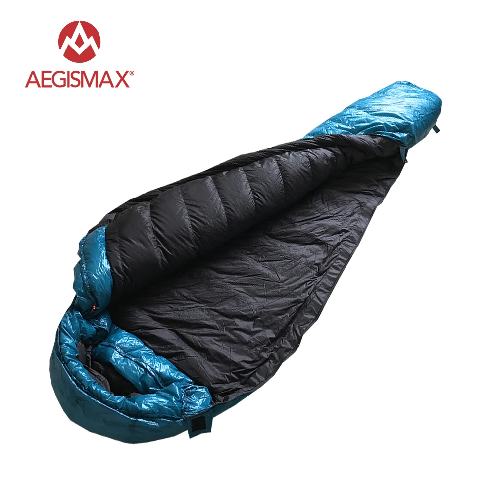 AEGISMAX M3 серия Сверхлегкий уличный походный Теплый удлиненный 95% белый гусиный пух Зимний Спальный мешок для взрослых