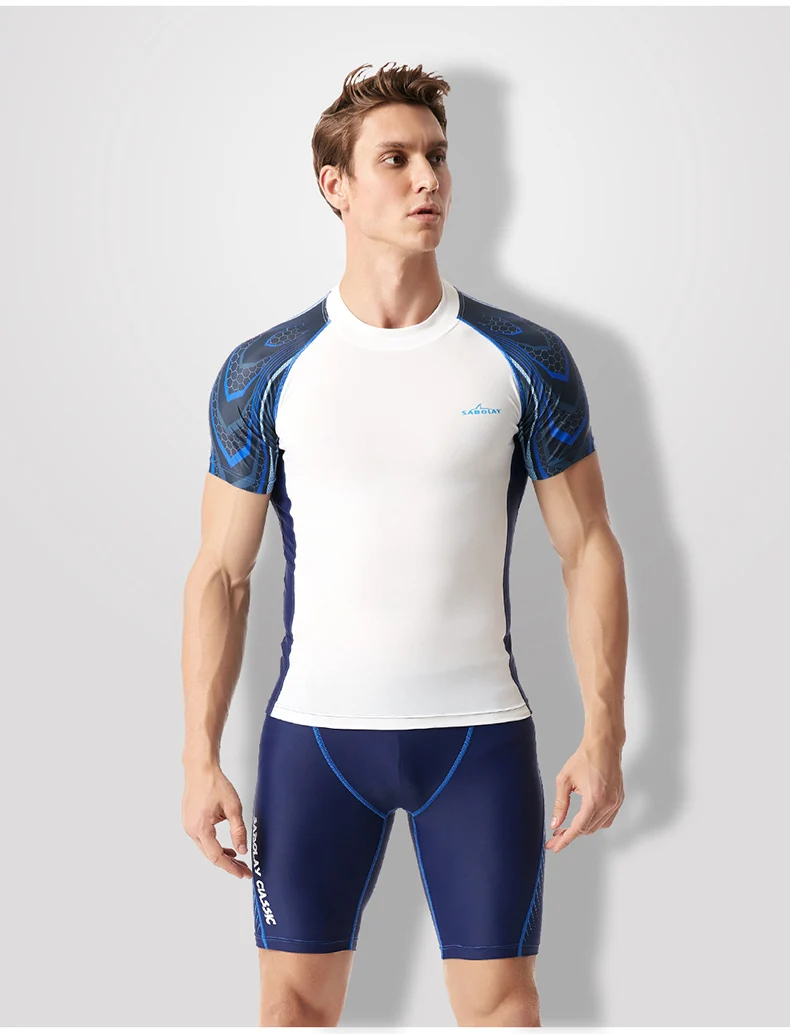 Мужская одежда для плавания Rashguard рубашка для плавания брюки L-4XL Мужской купальный костюм UPF 50+ быстросохнущая одежда для серфинга купальный костюм для серфинга
