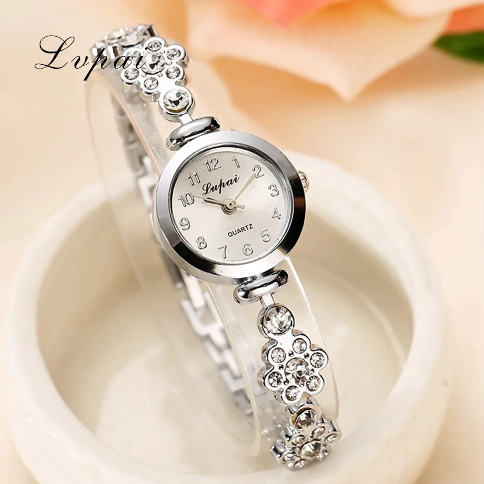 Lvpai Модный бренд Смотреть Женщин Роскошь Розовое Золото Браслеты Наручные Часы Кристаллический Кварц Бизнес Женщины Платье Повседневная Часы XR717