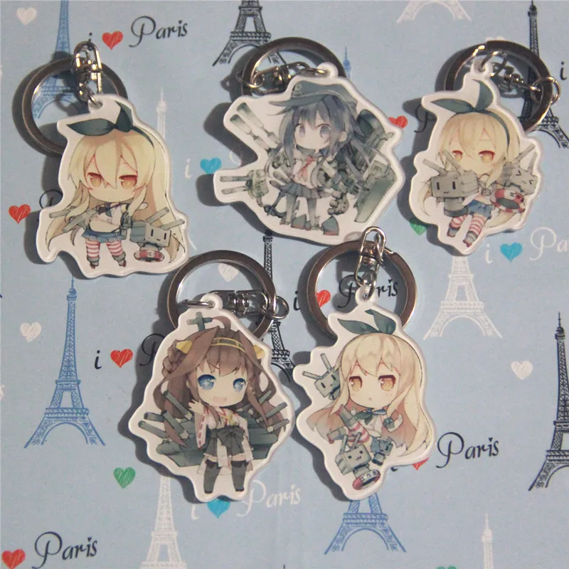 9 шт./компл. аниме брелок для ключей Kantai Collection kanклей Nagato Sammeln Spielzeug Zuikaku Amatsukaze Naka
