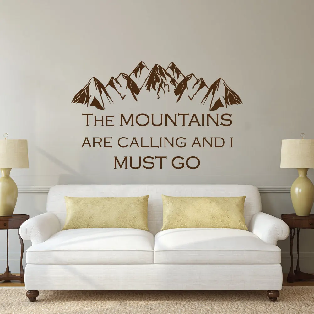 

Quote Wall Stickers Vinyl Quotes The Mountains Are Calling And I Must Go Livingroom Art DIY Mural Wall Decal For Kids RoomSYY592