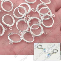 fast shipping 925 sterling silver round earring hoop connector round lever back ear for earrings design 925 stamped
